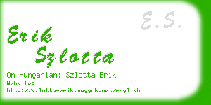 erik szlotta business card